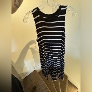 Black and white striped summer dress
